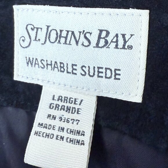 St. John's Bay Black Washable Suede Jacket Size Large - Picture 2 of 7